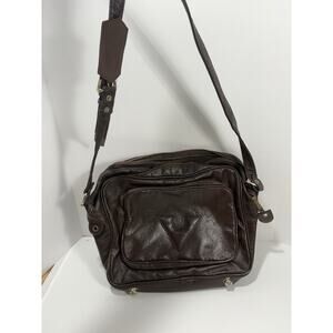 Vespucci Vintage Dark Brown Soft Leather Messenger bag Shoulder Bag Luxurious